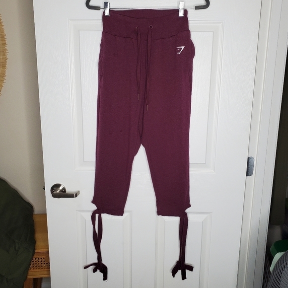 Gymshark Ark Purple High Rise Wrap Tie Cropped Sweatpants - Picture 2 of 9